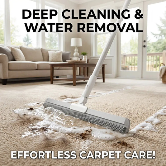 Multifunction Floor Squeegee, High-Density Silicone Magic Broom, Pet Hair Remover for Carpet, Window, Bathroom Kitchen Floor, Streak-Free Water & Dust Sweeper