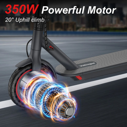 Electric Scooter – 19 MPH Max Speed, , 8.5" Honeycomb Solid Tires, 350W Motor, 12/16/21Miles Range, Foldable Design, Dual Braking System & App Control