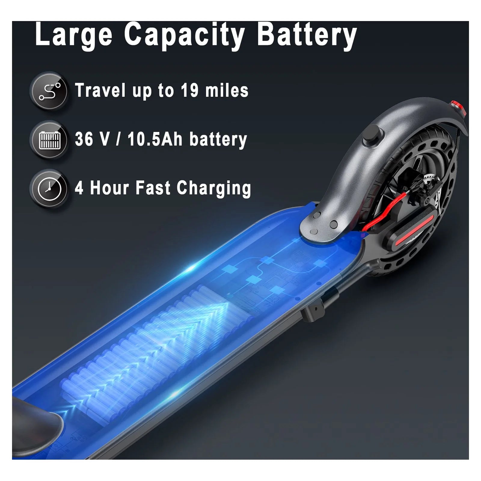 ES80 350W 8.5' Foldable Electric Scooter for Adults, 21 Miles Range UL2272