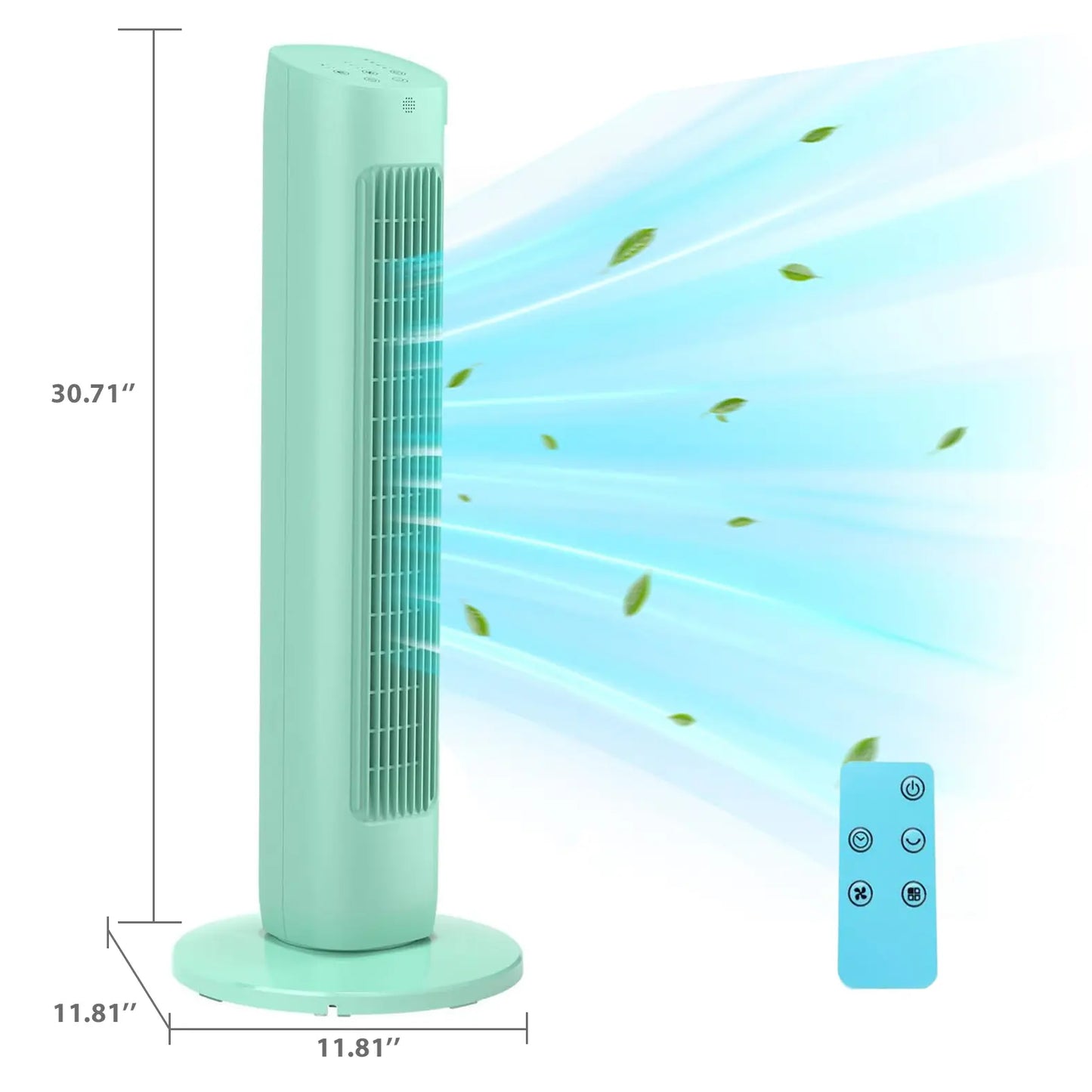 [NOT AC] R.W.FLAME Tower Fan, Oscillation Fan with Remote Control, Standing Fan for Office, 3 Wind Modes, Time Settings, Portable Bladeless Floor Fans for Home with Children/Pets/Elders(36")