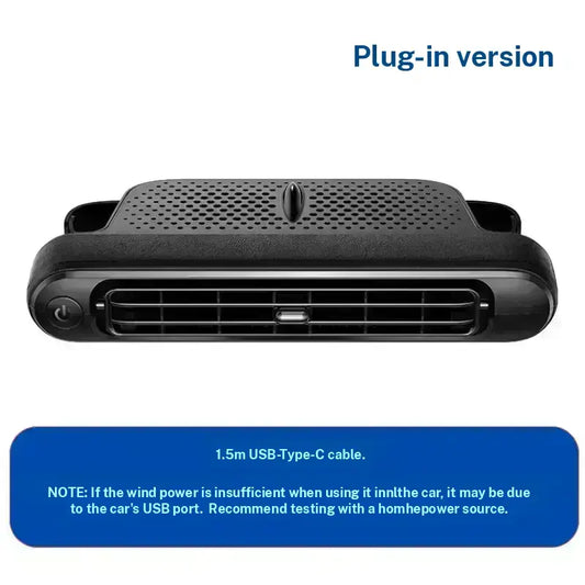 JOYTUTUS Car Seat Fan USB Plug in Dual Turbo High Wind Power Car Interior Rear Pillow Car Fan with Independent Switch & Adjustable Air Outlet for Personalized Comfort