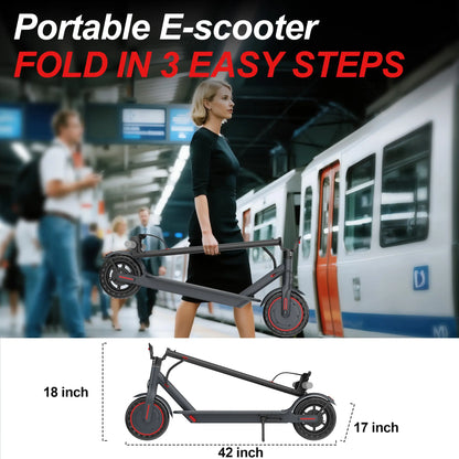 Electric Scooter – 19 MPH Max Speed, , 8.5" Honeycomb Solid Tires, 350W Motor, 12/16/21Miles Range, Foldable Design, Dual Braking System & App Control