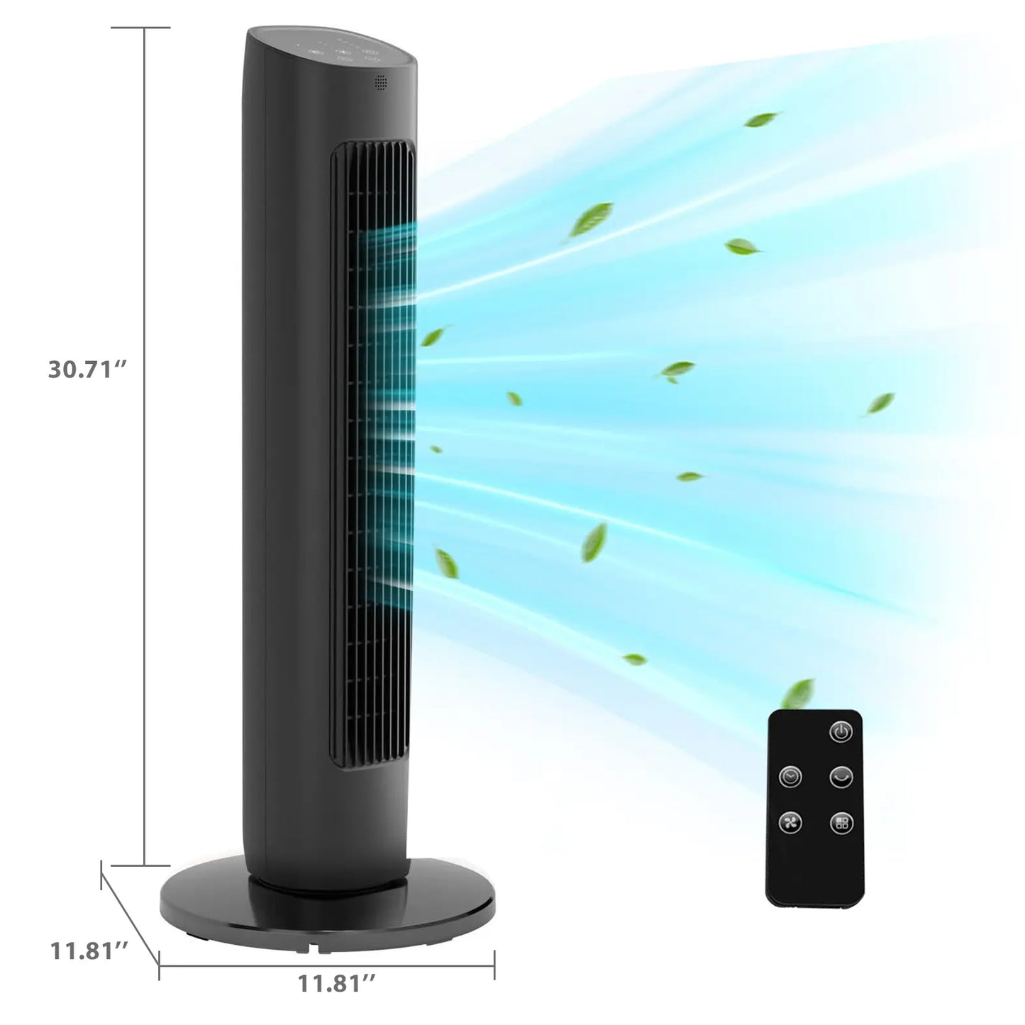 [NOT AC] R.W.FLAME Tower Fan, Oscillation Fan with Remote Control, Standing Fan for Office, 3 Wind Modes, Time Settings, Portable Bladeless Floor Fans for Home with Children/Pets/Elders(36")