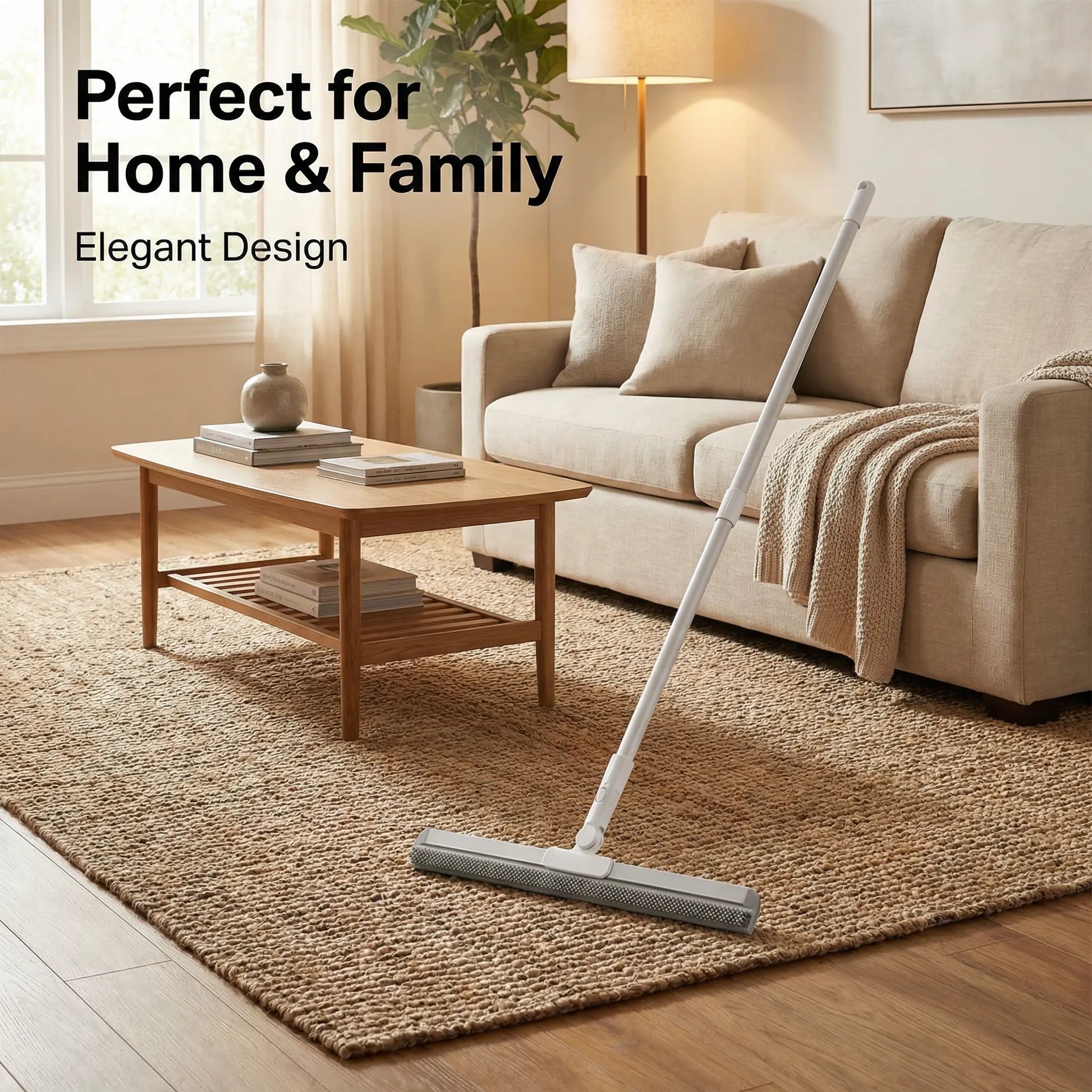 Multifunction Floor Squeegee, High-Density Silicone Magic Broom, Pet Hair Remover for Carpet, Window, Bathroom Kitchen Floor, Streak-Free Water & Dust Sweeper