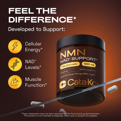Cata-Kor NMN Supplement – 1000 Mg | Quercetin | TMG | Resveratrol Complex – Supports Cellular Energy & NAD+ Levels - Vitamin Dietary Supplement Healthcare