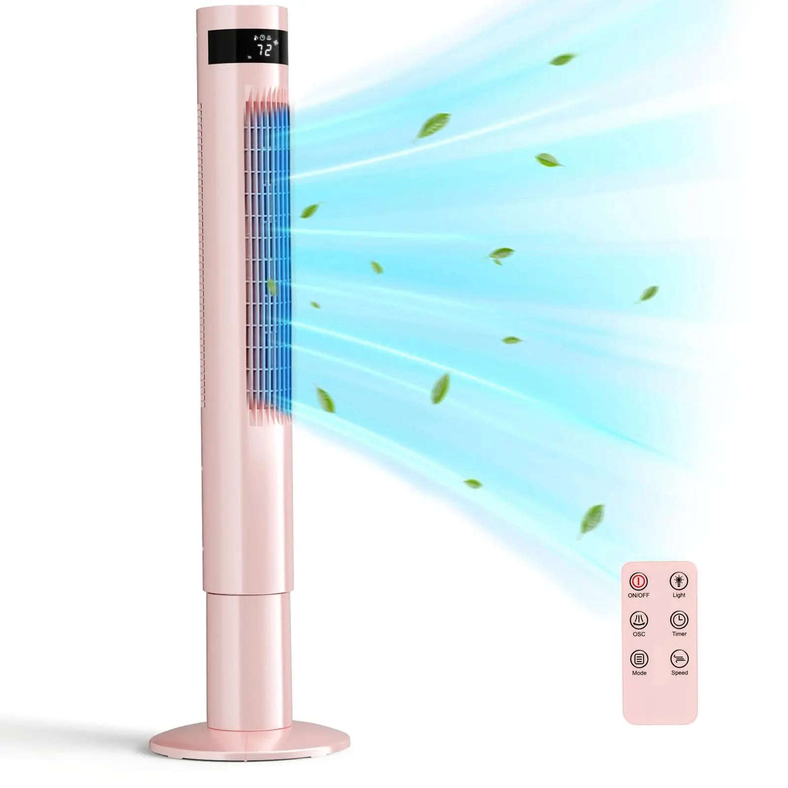 [NOT AC] R.W.FLAME Tower Fan, Oscillation Fan with Remote Control, Standing Fan for Office, 3 Wind Modes, Time Settings, Portable Bladeless Floor Fans for Home with Children/Pets/Elders(36")