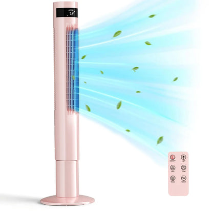 [NOT AC] R.W.FLAME Tower Fan, Oscillation Fan with Remote Control, Standing Fan for Office, 3 Wind Modes, Time Settings, Portable Bladeless Floor Fans for Home with Children/Pets/Elders(36")