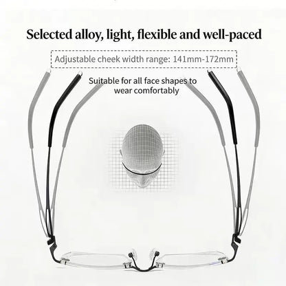 Rimless Reading Glasses, Anti-Uv & Blue Light Blocking Glasses for Mobile Phones and Computers