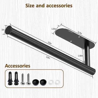 DGAPHRO Paper Towel Holder,Self Adhesive or Drilling Paper Towel Holders under Cabinet,Sus304 Stainless Steel, Space-Saving, Easy Installation for Kitchen, RV & Bathroom-13" Towel Rack for Rolls, Plastic Wrap & More.