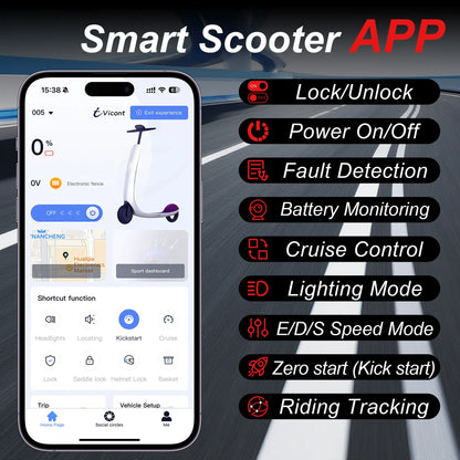 Electric Scooter – 19 MPH Max Speed, , 8.5" Honeycomb Solid Tires, 350W Motor, 12/16/21Miles Range, Foldable Design, Dual Braking System & App Control