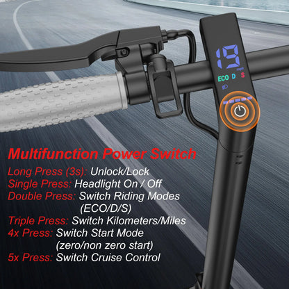 Electric Scooter – 19 MPH Max Speed, , 8.5" Honeycomb Solid Tires, 350W Motor, 12/16/21Miles Range, Foldable Design, Dual Braking System & App Control