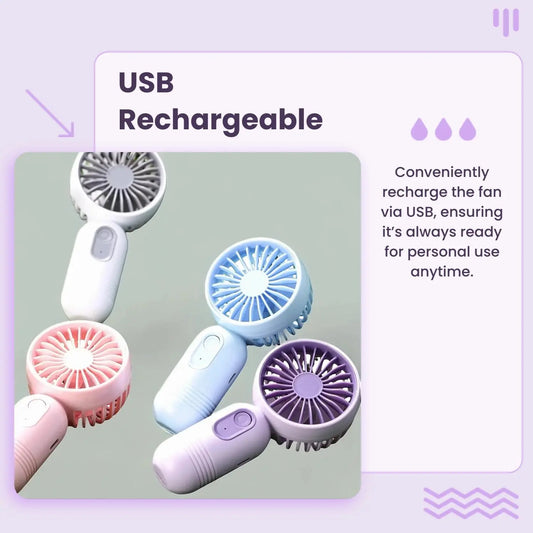 Usb Rechargeable Eyelash Fan, 1 Count Portable Handheld Fan with 3-Speed Wind Adjustment, Personal Multifunctional Fan for Travel, Bedroom, Usb Charging Fan, Usb Cooling Fan, Cordless Fan