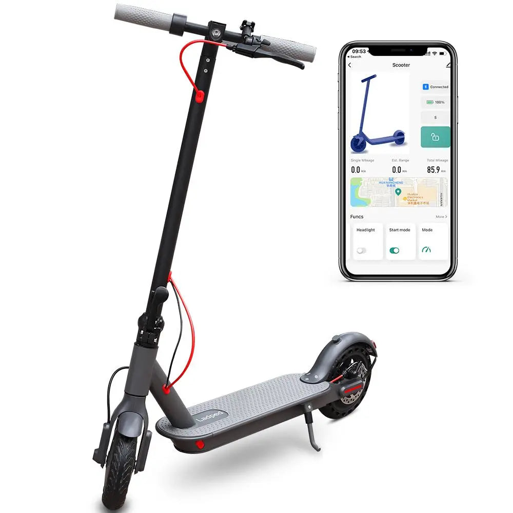 Electric Scooter – 19 MPH Max Speed, , 8.5" Honeycomb Solid Tires, 350W Motor, 12/16/21Miles Range, Foldable Design, Dual Braking System & App Control