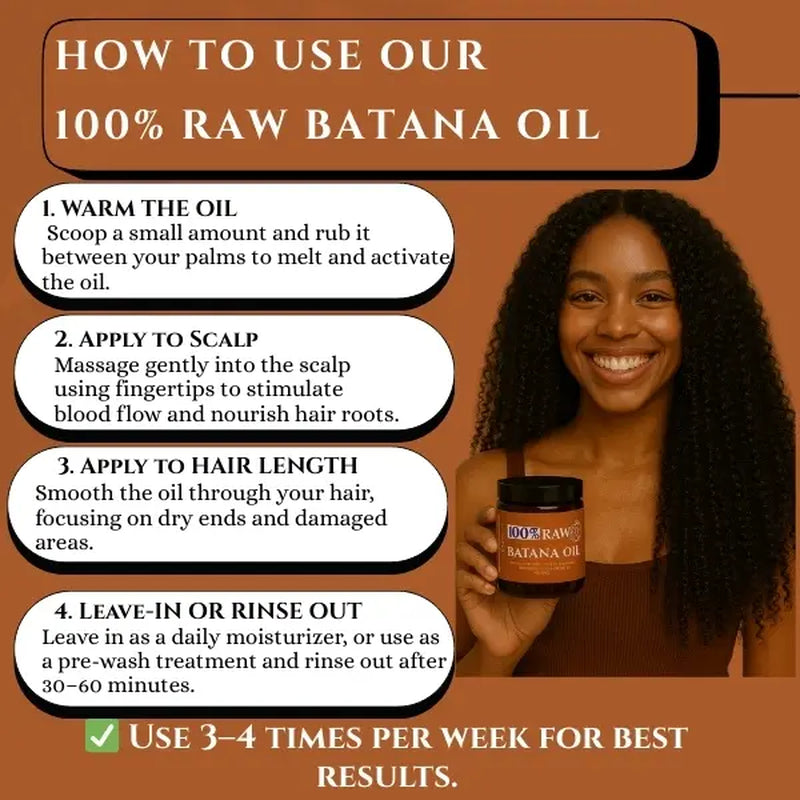 Raw & Unprocessed Batana Oil from Honduras - Natural Hair Growth & Scalp Nourishment - 4 Oz - Proudly Made in Honduras - Unprocessed & Authentic