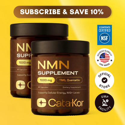 Cata-Kor NMN Supplement – 1000 Mg | Quercetin | TMG | Resveratrol Complex – Supports Cellular Energy & NAD+ Levels - Vitamin Dietary Supplement Healthcare